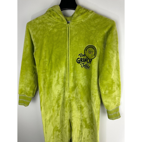 The Grinch x Justice One Piece Pajamas PJ Size 12-14 Girls Christmas Costume Kid - Picture 6 of 16